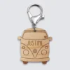 Online HappyBulle Porte-clés personnalisé médaille gravée bois Voiture Van