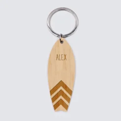 Clearance HappyBulle Porte-clés personnalisé médaille gravée bois Planche de Surf