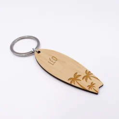Clearance HappyBulle Porte-clés personnalisé médaille gravée bois Planche de Surf