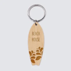Clearance HappyBulle Porte-clés personnalisé médaille gravée bois Planche de Surf