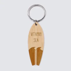Clearance HappyBulle Porte-clés personnalisé médaille gravée bois Planche de Surf