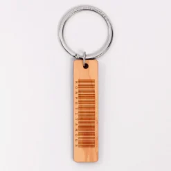 Online HappyBulle Porte-clés personnalisé "message codé" médaille gravée bois plaque 16x66 mm