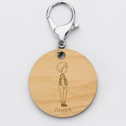 Discount HappyBulle Porte-clés personnalisé prénom gravé bois médaille ronde 50 mm - x Marie Savart