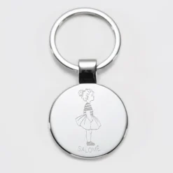 Online HappyBulle Porte-clés personnalisé prénom gravé acier rond 37 mm - x Marie Savart