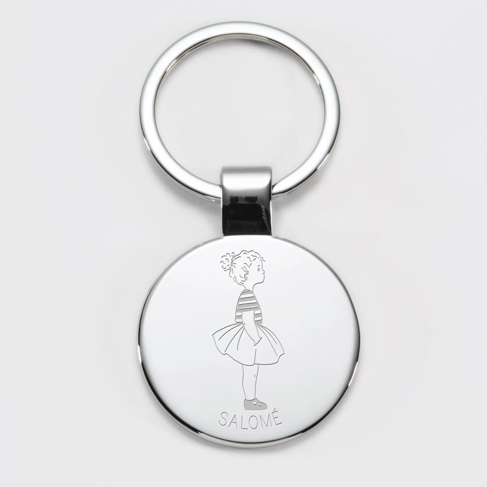 Online HappyBulle Porte-clés personnalisé prénom gravé acier rond 37 mm - x Marie Savart