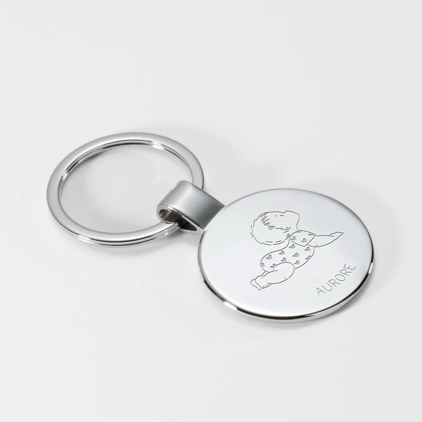 Online HappyBulle Porte-clés personnalisé prénom gravé acier rond 37 mm - x Marie Savart