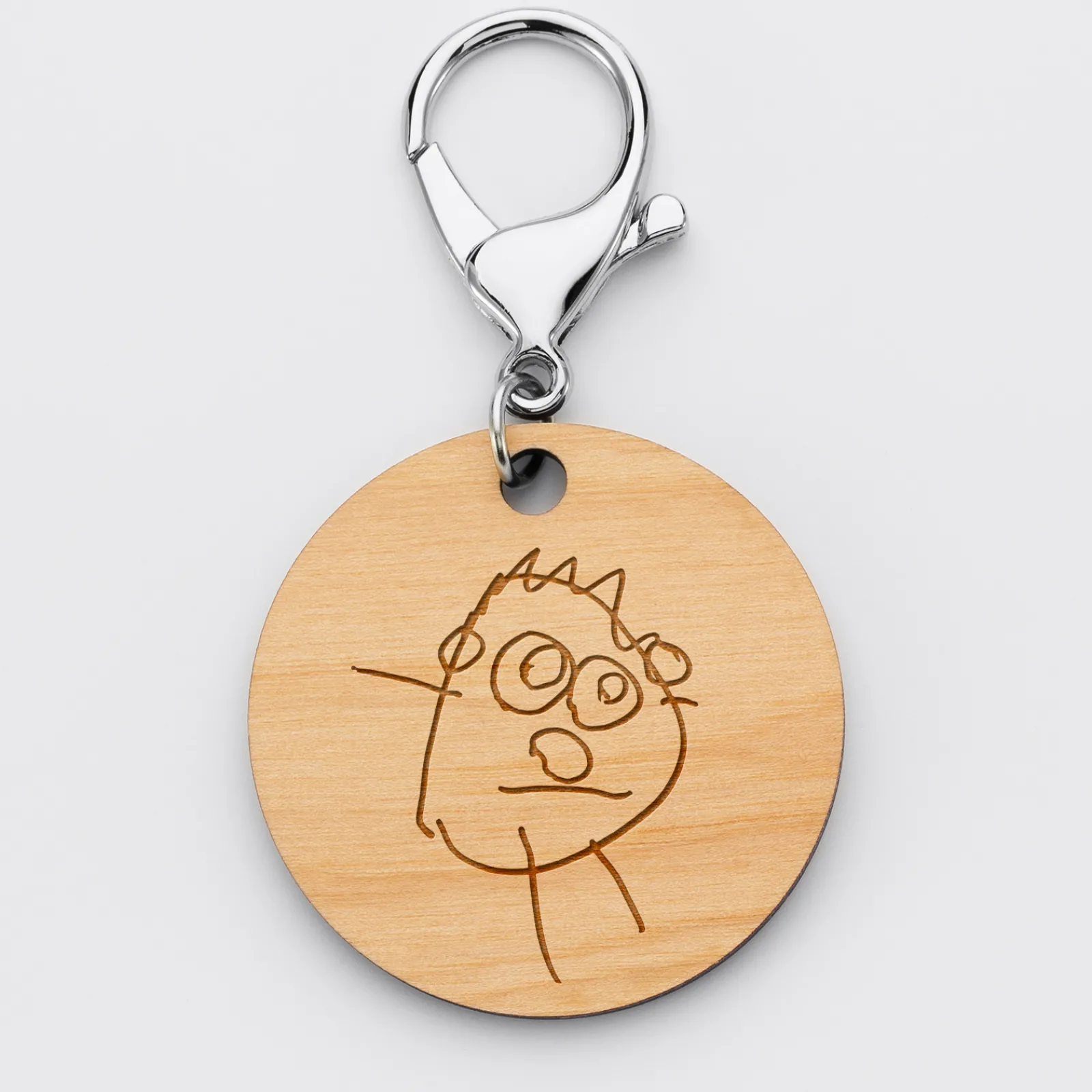 Clearance HappyBulle Porte-clés personnalisé prénoms médaille gravée bois ronde 50 mm "Super Papy"