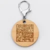 Sale HappyBulle Porte-clés QR Code personnalisé gravé bois médaille ronde 50 mm