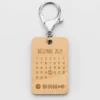 Sale HappyBulle Porte-clés Spotify personnalisé calendrier médaille rectangle gravée bois 55x35 mm