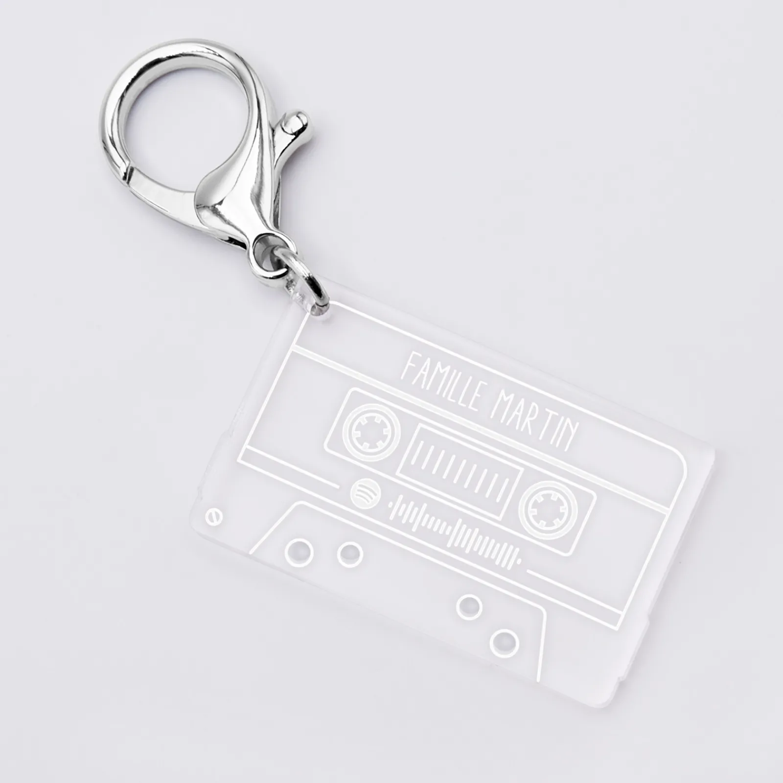 New HappyBulle Porte clés Spotify personnalisé gravé cassette rétro Acrylique