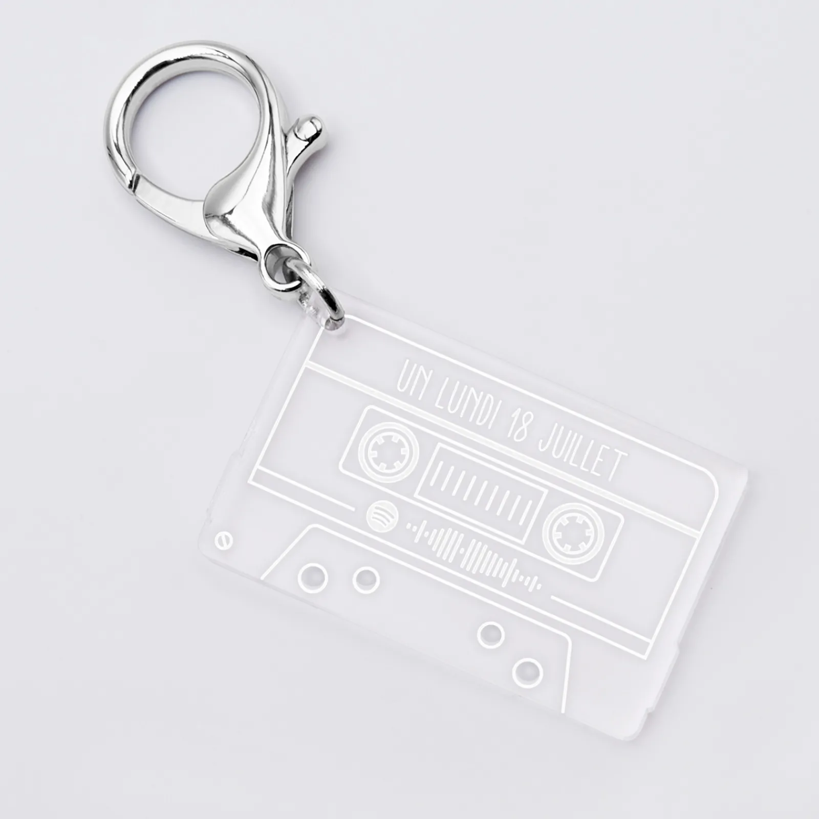 New HappyBulle Porte clés Spotify personnalisé gravé cassette rétro Acrylique