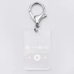 Sale HappyBulle Porte clés Spotify personnalisé gravé rectangle 55x35 mm Acrylique