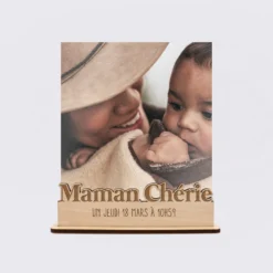 New HappyBulle Porte-photo personnalisé bois gravé chérie Maman