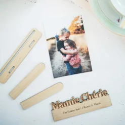 Discount HappyBulle Porte-photo personnalisé bois gravé chérie Mamie
