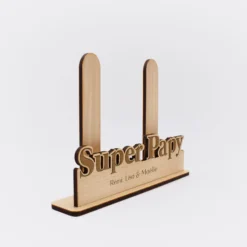 Outlet HappyBulle Porte-photo personnalisé bois gravé Super Papy