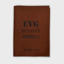 Clearance HappyBulle Protège passeport personnalisé cuir couleur Fauve EVG