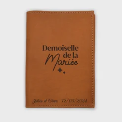 Best HappyBulle Protège passeport personnalisé cuir couleur Caramel EVJF
