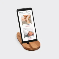 New HappyBulle Support téléphone et tablette personnalisé bois gravé double fente
