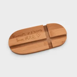 New HappyBulle Support téléphone et tablette personnalisé bois gravé double fente