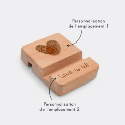 Clearance HappyBulle Support téléphone / tablette personnalisé bois gravé