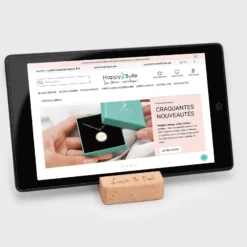 Clearance HappyBulle Support téléphone / tablette personnalisé bois gravé