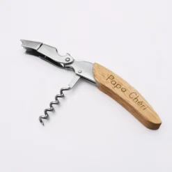 HappyBulle Tire-bouchon personnalisé bois gravé 12,5x3 cm