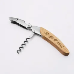 HappyBulle Tire-bouchon personnalisé bois gravé 12,5x3 cm