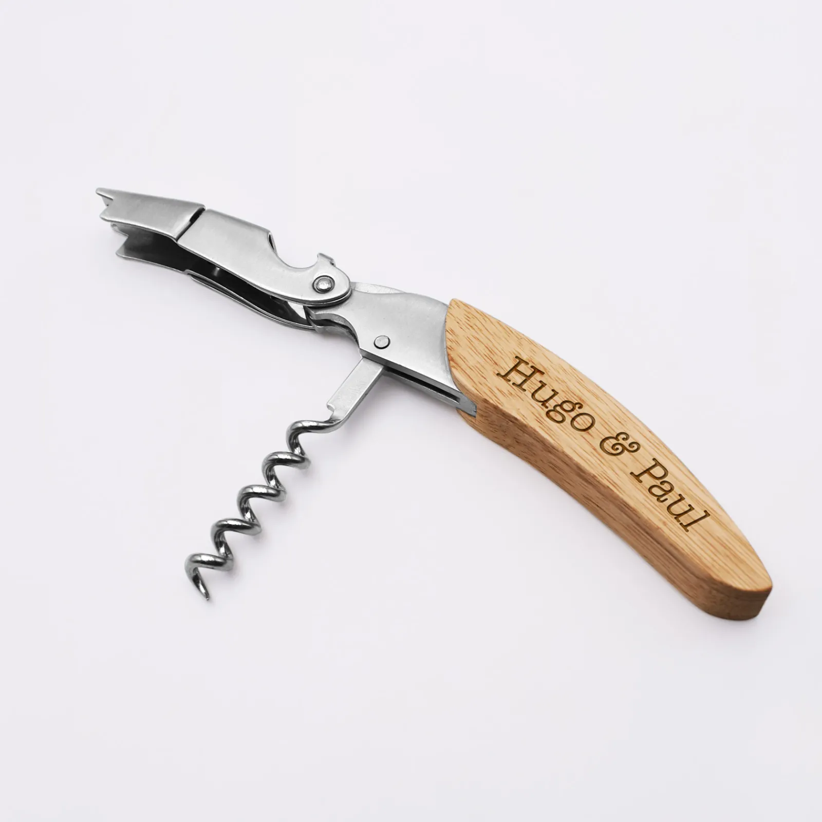 HappyBulle Tire-bouchon personnalisé bois gravé 12,5x3 cm