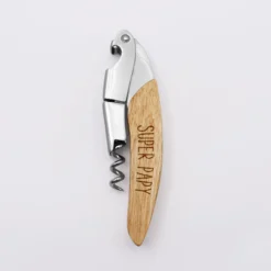HappyBulle Tire-bouchon personnalisé bois gravé 12,5x3 cm