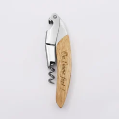 HappyBulle Tire-bouchon personnalisé bois gravé 12,5x3 cm
