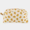 Sale HappyBulle Trousse de toilette pétales jaune coton bio grand format 27x18cm - Avril