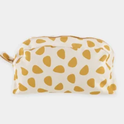 Sale HappyBulle Trousse de toilette pétales jaune coton bio grand format 27x18cm - Avril