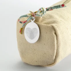 Clearance HappyBulle Trousse en coton avec noeud Liberty et médaille acier personnalisée